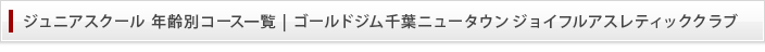 千葉ニュータウン店 ジュニアスクール 年齢別コース一覧
