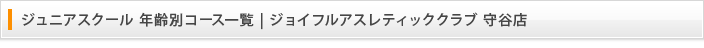 守谷店 ジュニアスクール 年齢別コース一覧